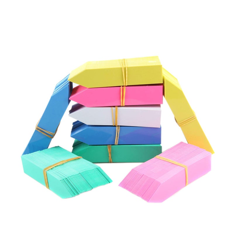 Mihey 1000 Pcs 4 Inch Plastic Garden Plant Tags Nursery Garden Labels Markers Plant Stakes Waterproof Pot Labels, 5 Colors - Image 2